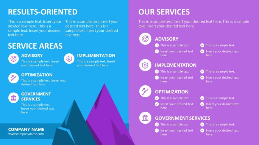 One Pager Template for Company Service Portfolio