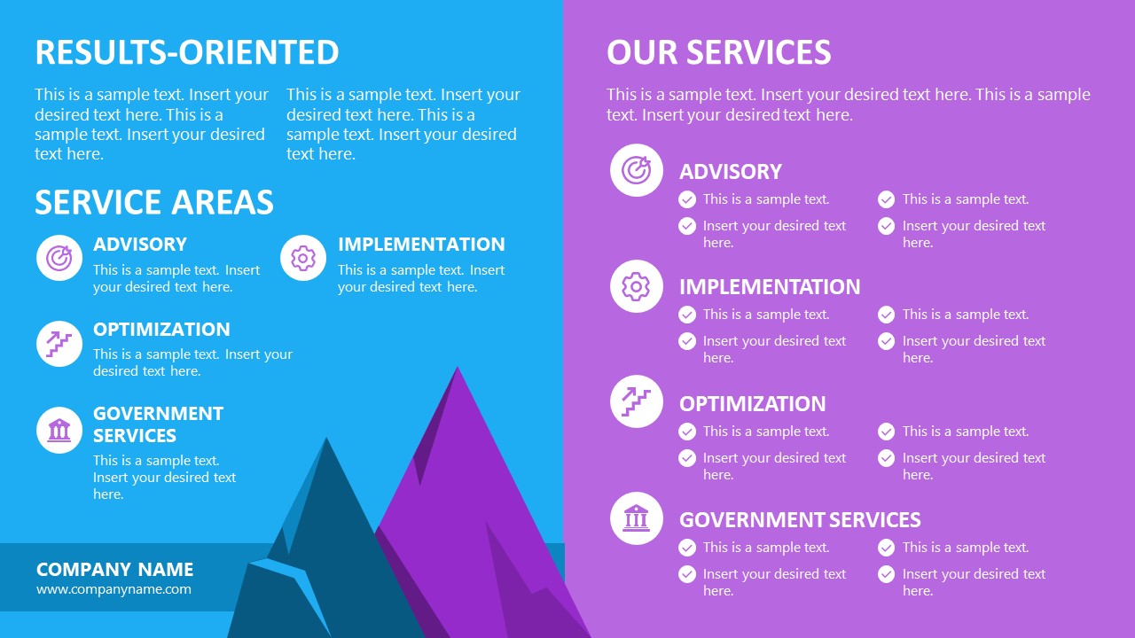 One Pager Template for Company Service Portfolio 