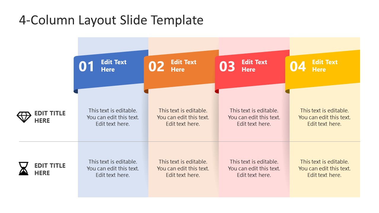 Presentation of 4 Columns Diagram Template