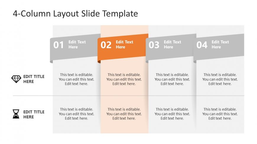 PPT 4 Column Step 2 Template Presentation
