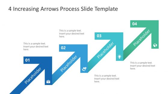 4 Increasing Arrows Process Slide Template