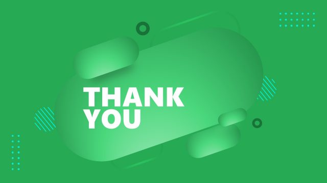 Green Theme Modern Thank You Slide