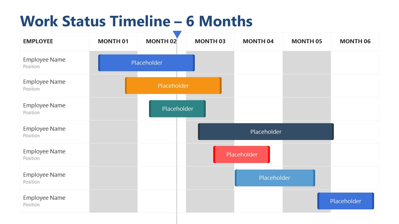 Work Status 6 Months Timeline Template - SlideModel