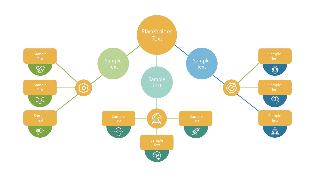 PPT 3 Segment Mind Map Template