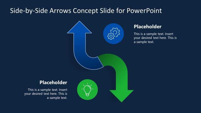 PPT 2 Arrows Side by Side Diagram