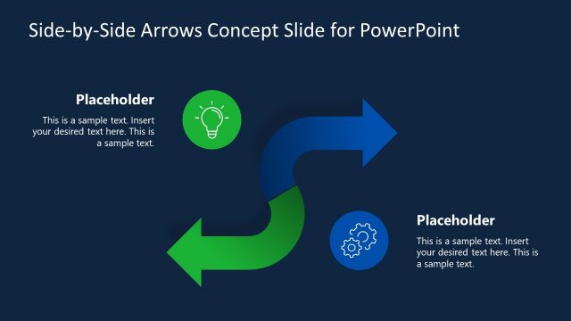 Side by Side Horizontal Arrows PowerPoint Diagram