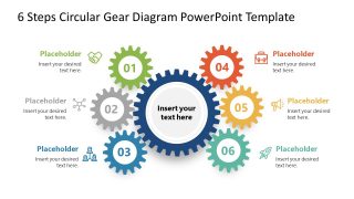 PowerPoint Slide of Circular Gears Template 