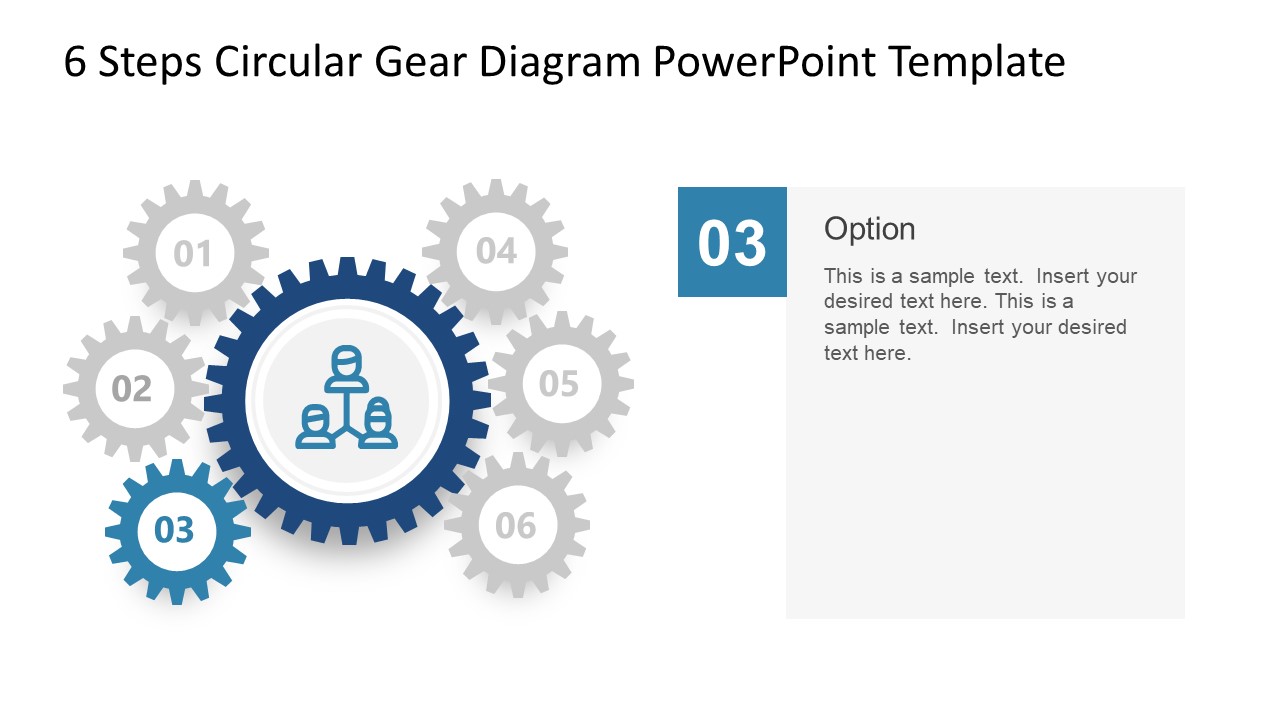 6 Items PowerPoint Circular Gears Template Step 3