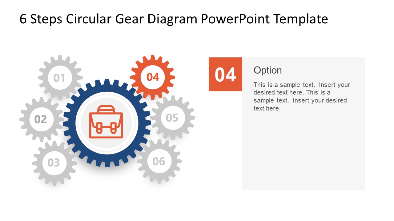 6 Items PowerPoint Circular Gears Template Step 4
