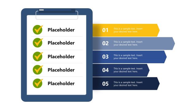 PowerPoint 5 Steps Checklist and Agenda Template