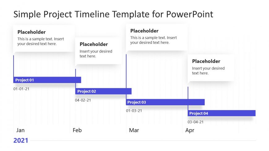 Slide of 4 Projects Timeline Gantt Chart