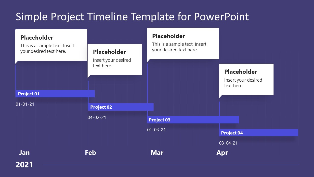 Slide of Project Timeline in PowerPoint