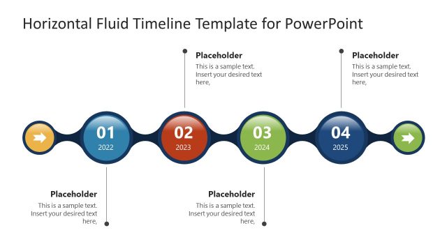 Horizontal Fluid PowerPoint Timeline Template