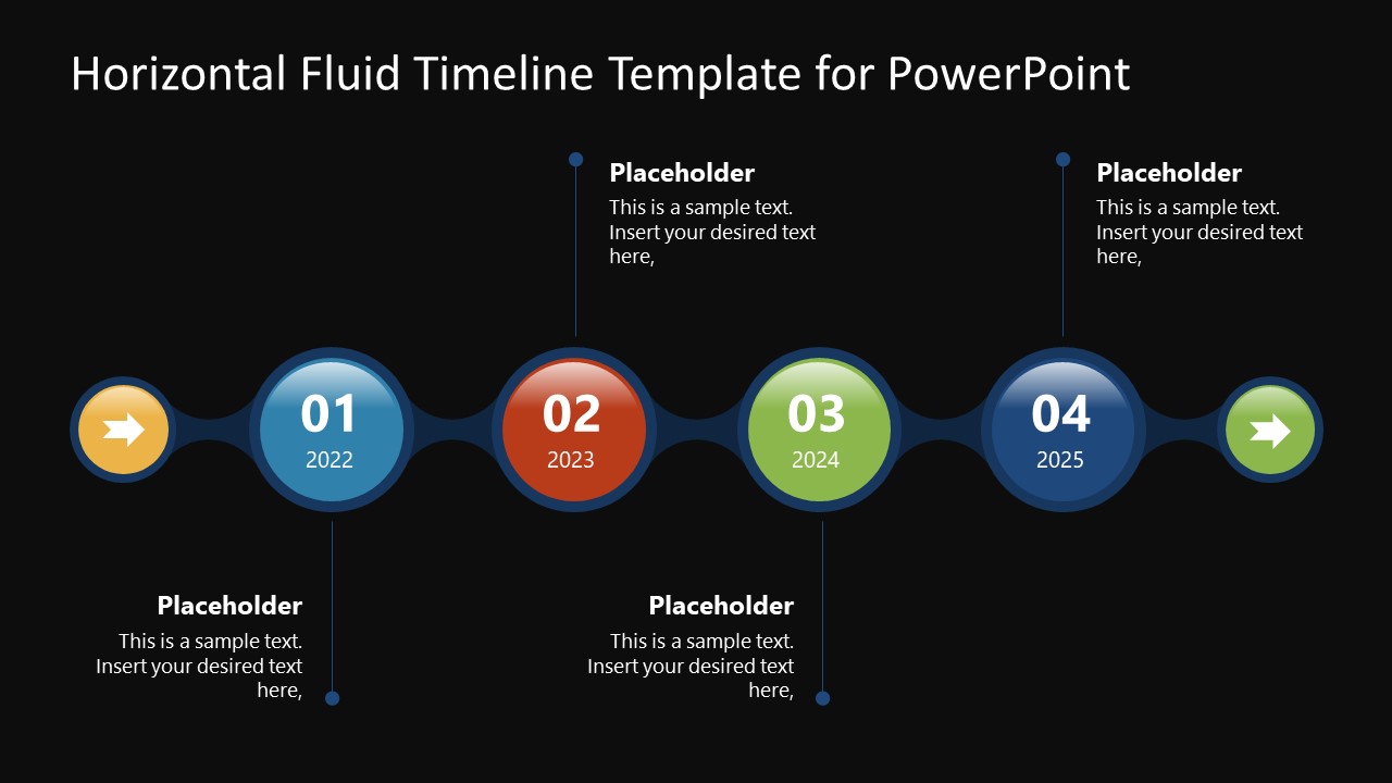 Timeline PowerPoint 4 Steps Fluid Design 
