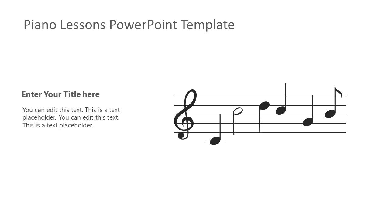 Musical Notes for Piano Music Lesson PowerPoint SlideModel
