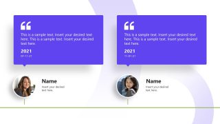 Slide of 1 Year Testimonials Timeline 