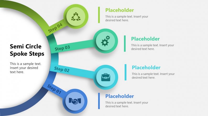 PowerPoint Template Diagram - Infographic Semi Circle Spoke Steps