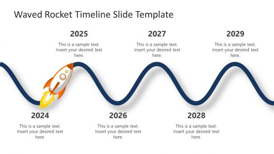 Rocket on Waves Timeline Slide Layout