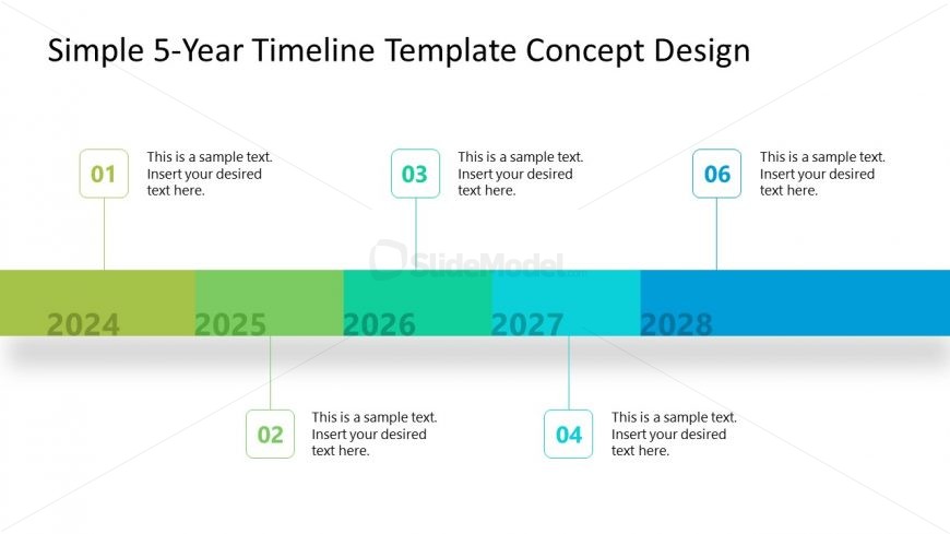 PowerPoint Template For Five-Year Timeline Design Concept