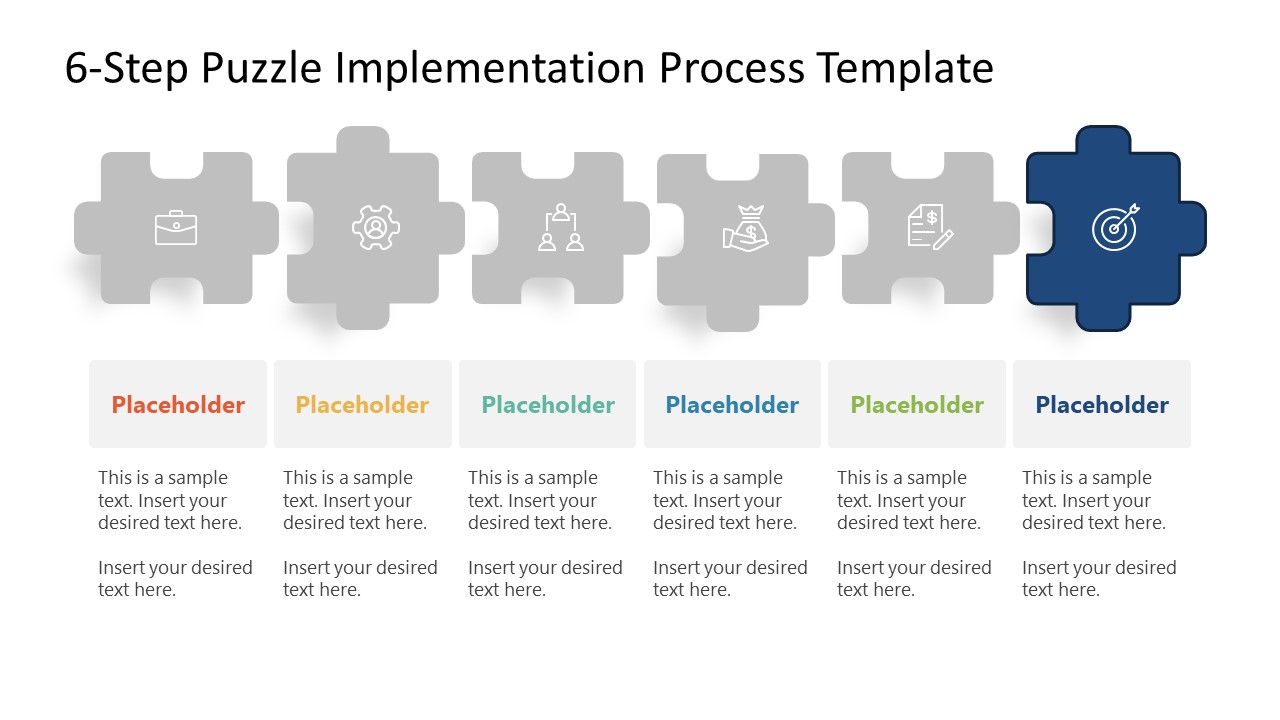 6-Step Puzzle Diagram Slide Template for PowerPoint