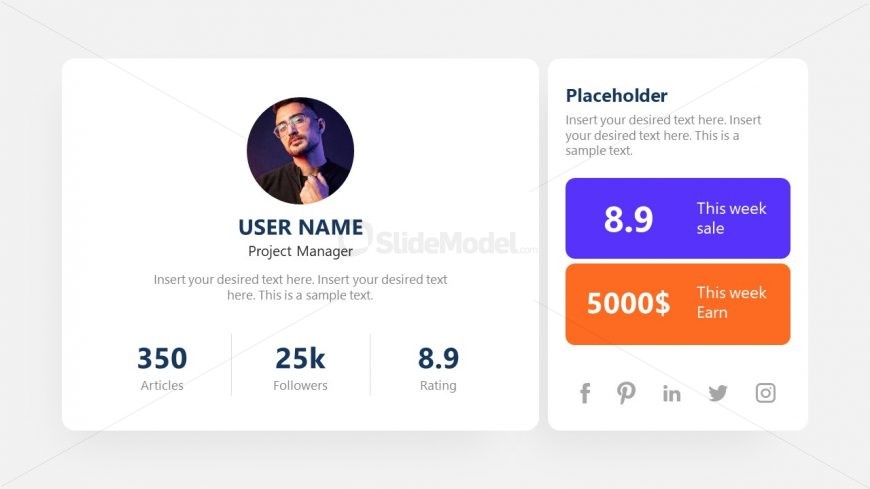 PPT Template for User Profile Dashboard