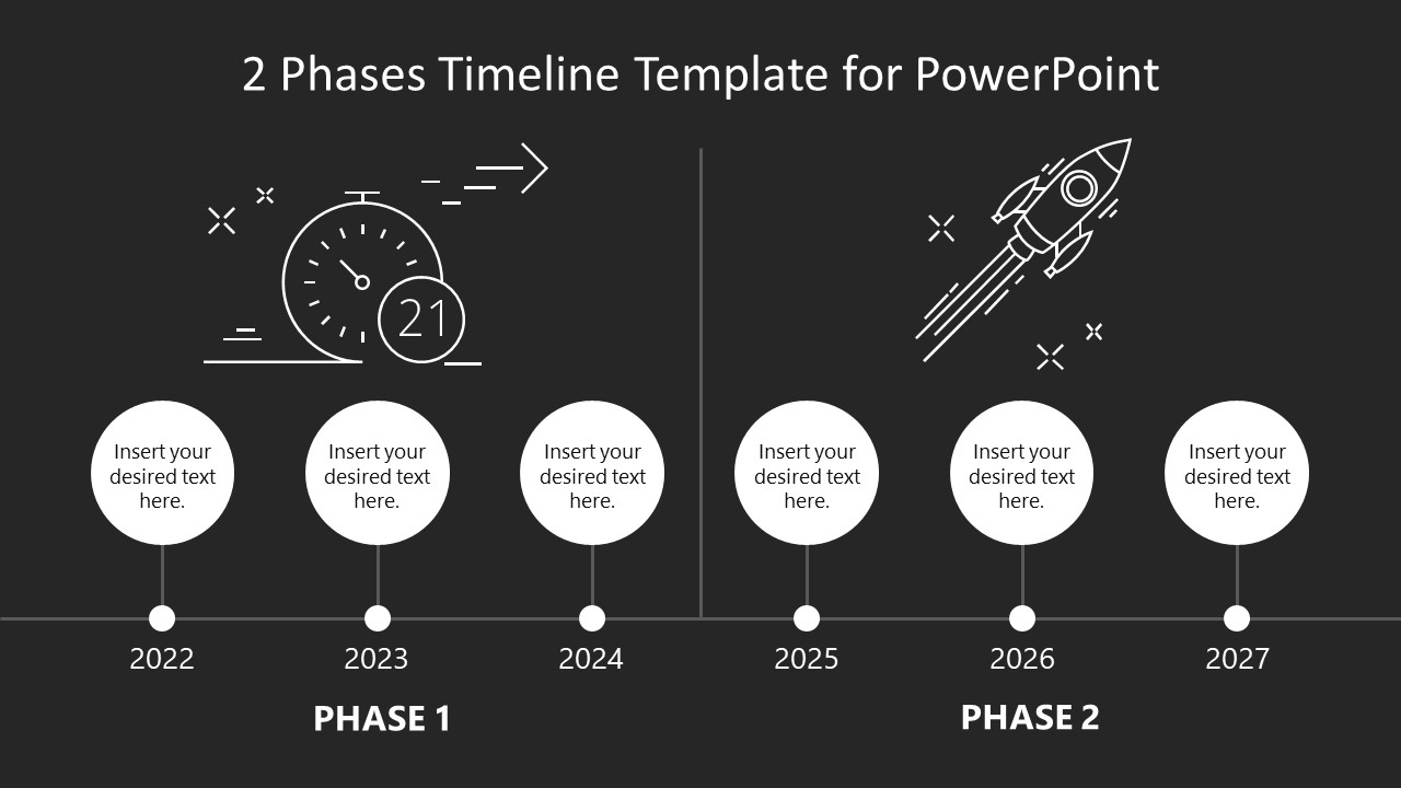 6 Items Timeline with 2 Phases Infographic Diagram 