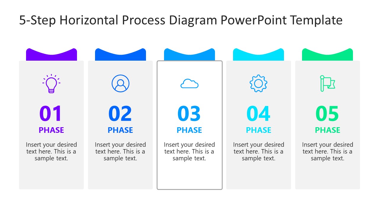 Column 3 of Horizontal Process Flow Diagram PowerPoint 