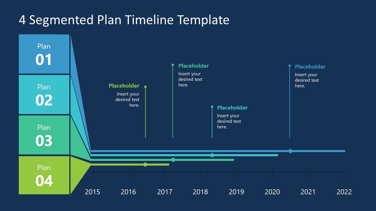 PowerPoint 4 Segmented Plan Timeline Design