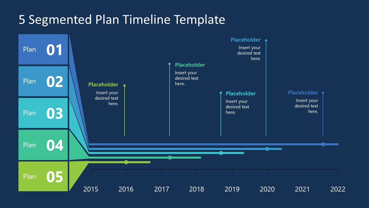 PowerPoint 5 Segmented Plan Timeline Design