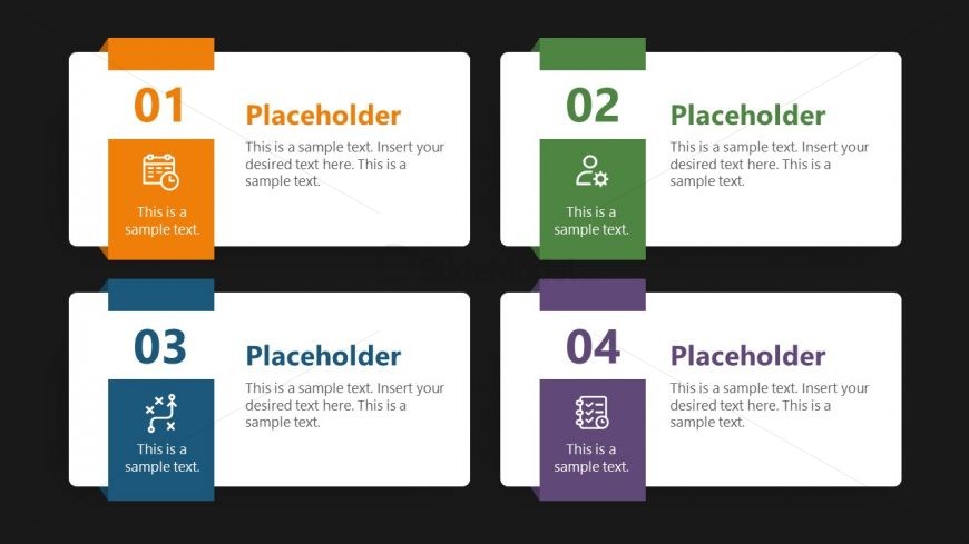 1 to 4 Numbered List Slide for PPT