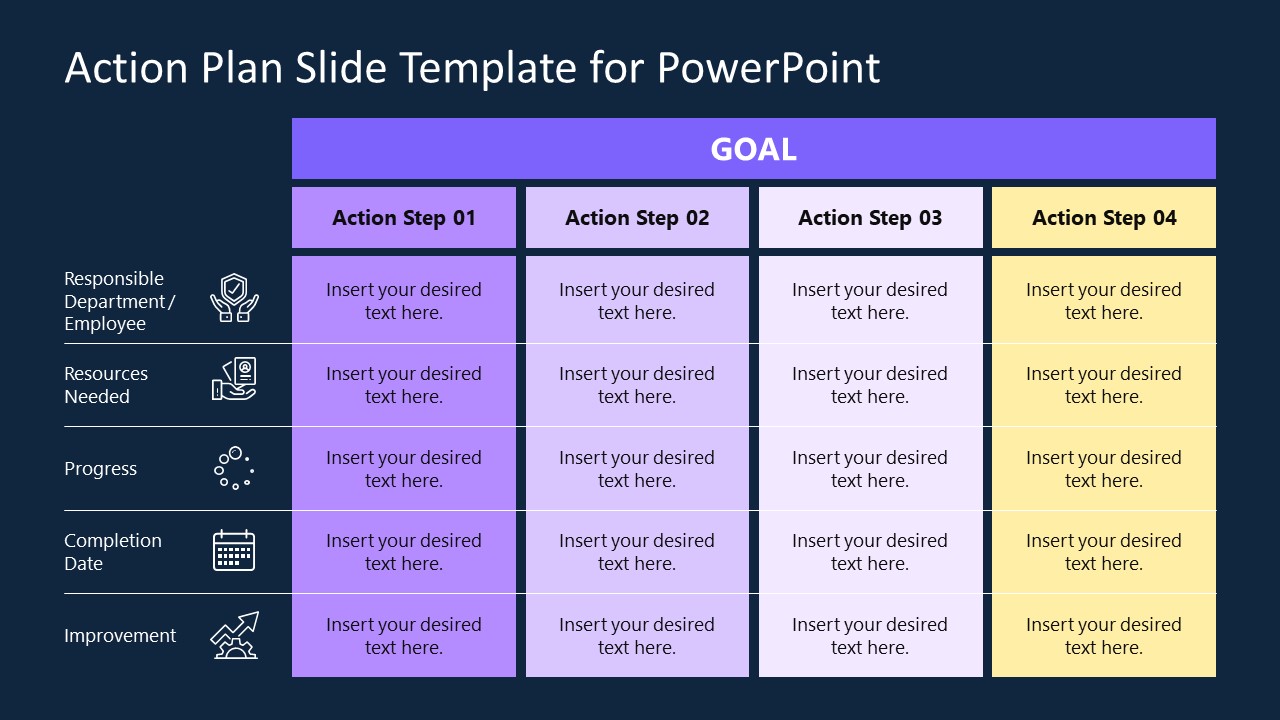 Action Plan Slide Template For PowerPoint SlideModel
