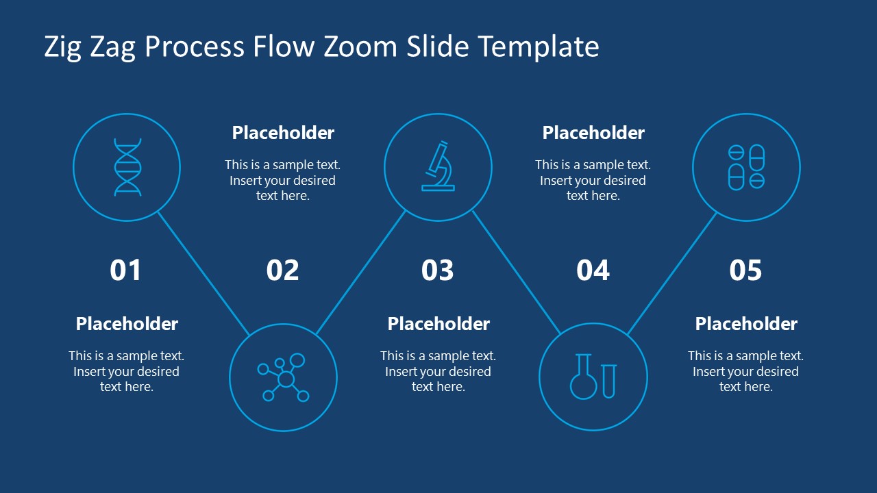 Zig-Zag Process Flow Zoom PowerPoint Slides