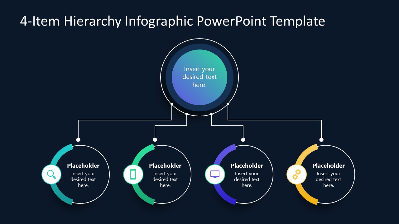 4-Item PowerPoint Template for Presenting Hierarchy