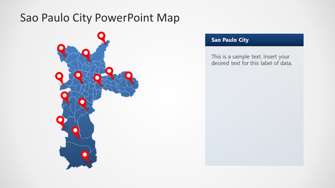 Sao Paulo City Editable PowerPoint Map Template