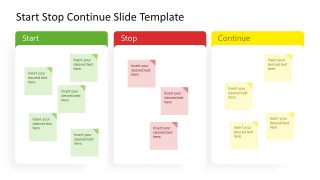 Sorted Sticky Notes for Start-Stop and Continue