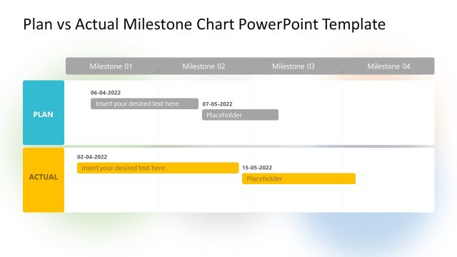 Plan vs Actual Timeline PowerPoint Layout