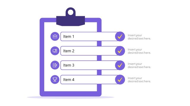 4-Item Checklist Infographic Design for PowerPoint