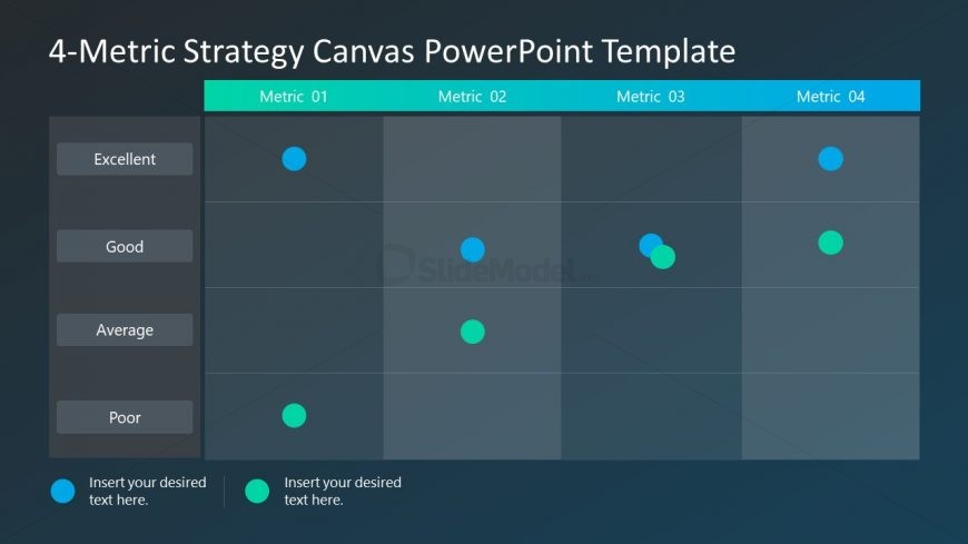 4-Metric Strategy Canvas Template PPT Slide