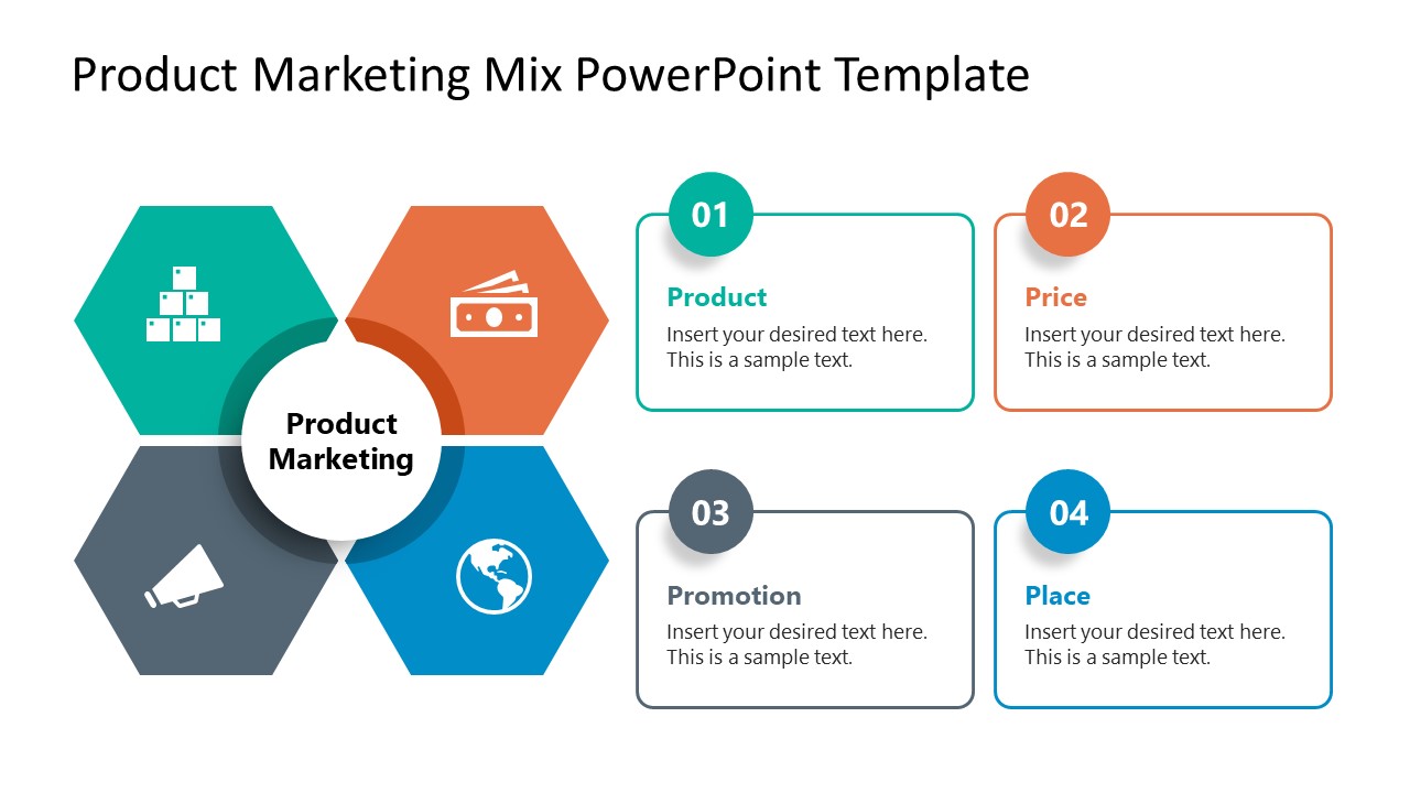 Product Marketing 4P's PowerPoint Diagram