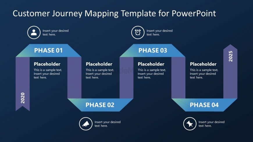 PowerPoint Template Slide for 4-Step Customer Journey Mapping