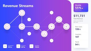 Revenue Streams Slide for PowerPoint with Colored Background