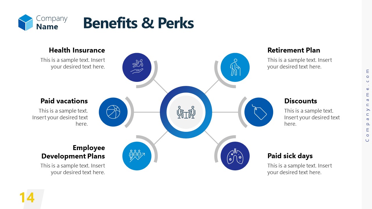 Employee Benefits Listing Slide for PowerPoint 