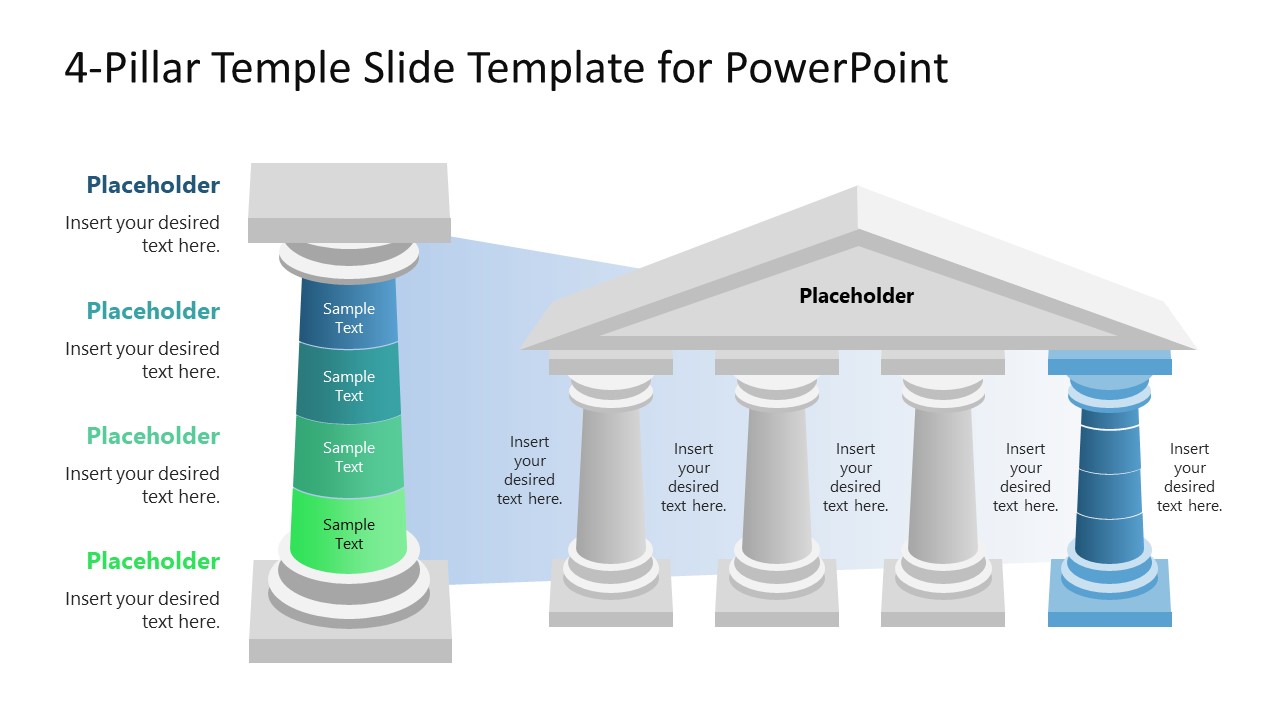 Editable Slide Template with 4 Pillars Design