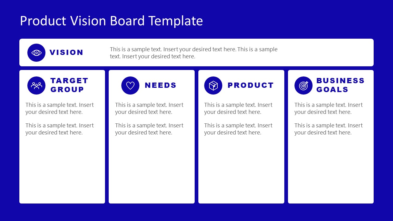 Editable PowerPoint Table for Product Vision Board