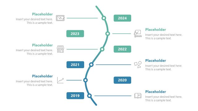 Curved Vertical Timeline Design for PowerPoint
