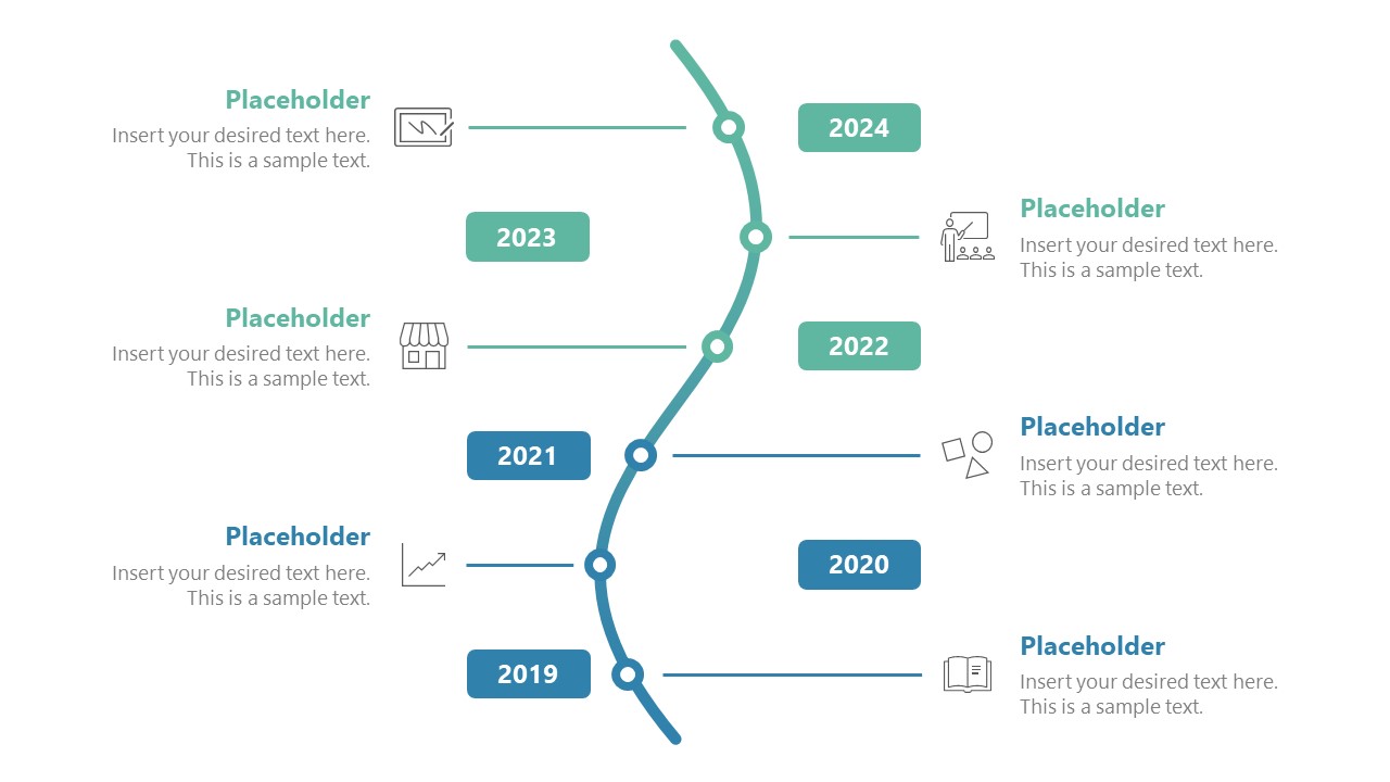 Vertical Timeline PPT Template - White Background