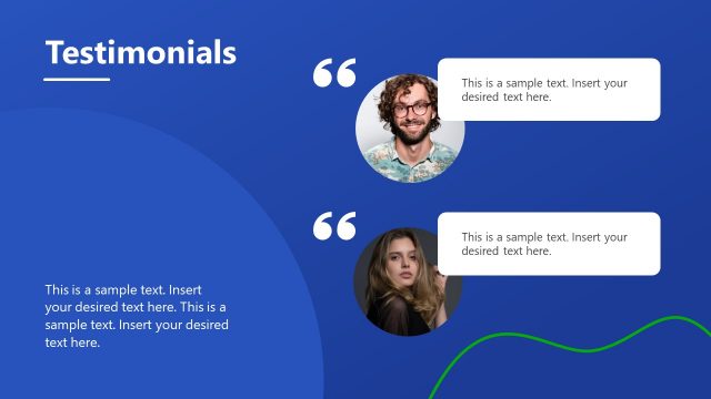 Testimonials Editable PPT Slide