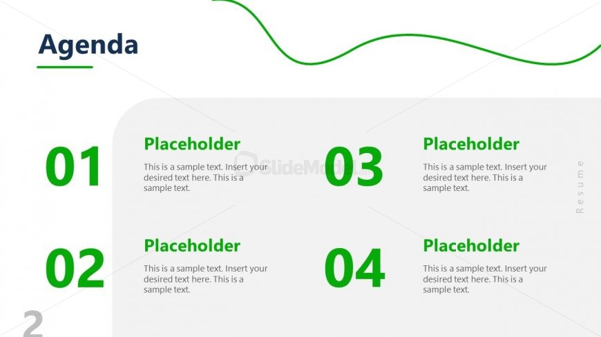 Resume Agenda Points Template Slide 
