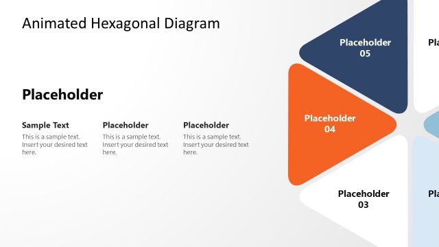 6-Item Hexagonal PPT Diagram