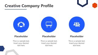 Editable 3 Circular Diagrams Slide with Icons